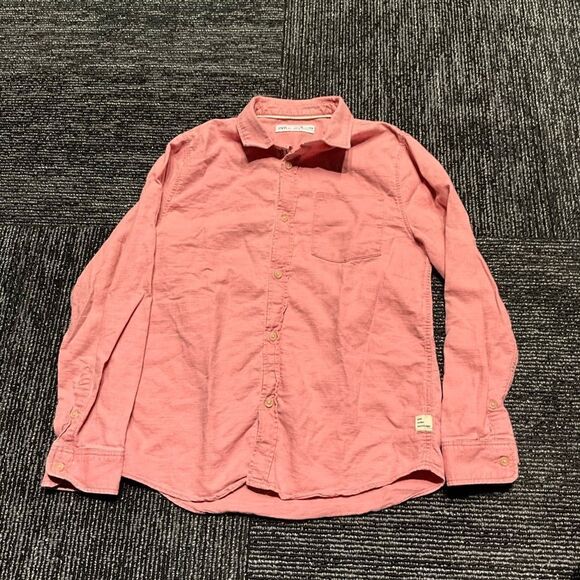 Zara Rustic Red Long Sleeve Button Up Shirt Size 10 - Picture 1 of 4